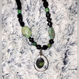 Turquoise & glass beaded neclace